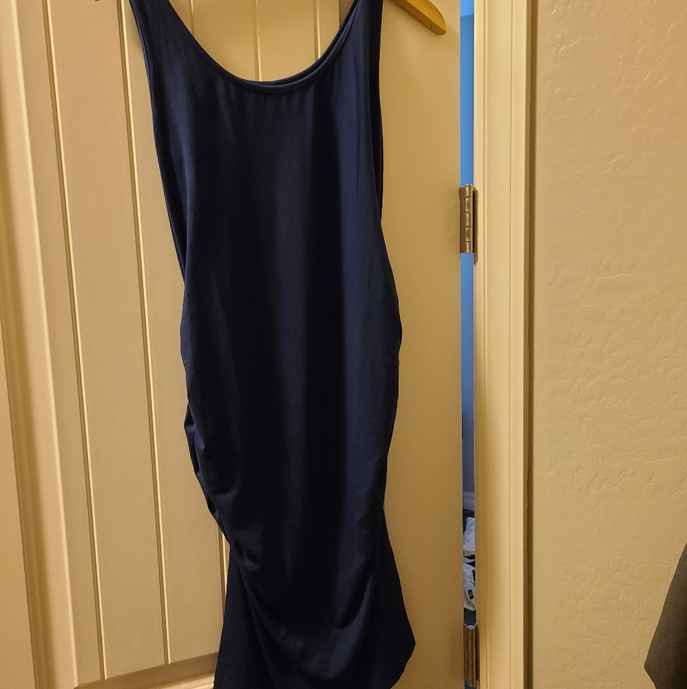 Ruched Blue Dress